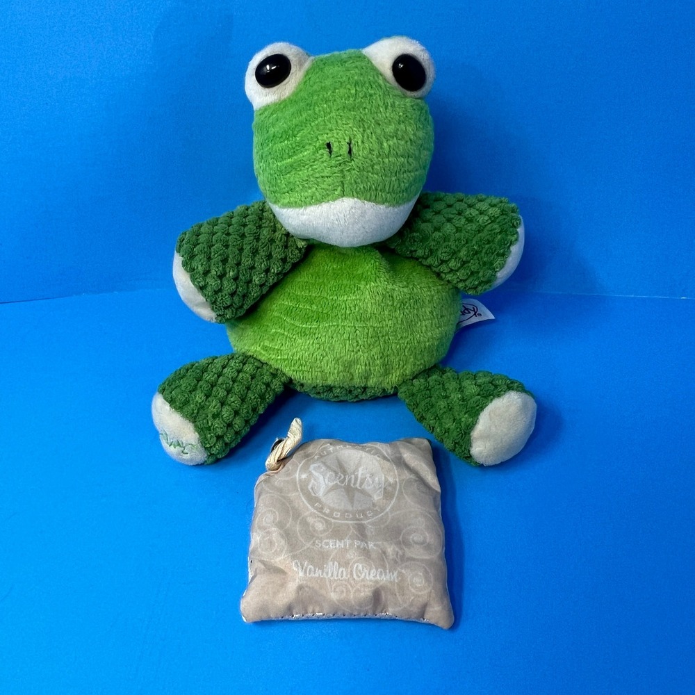 Scentsy Ribbert the Frog Plush 8 Inch Green Retired Scented Buddy Zipper Pouch - Picture 6 of 16